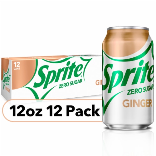Sprite Ginger Zero Sugar Lemon Lime Diet Pop Soft Drink Soda Cans Perspective: front