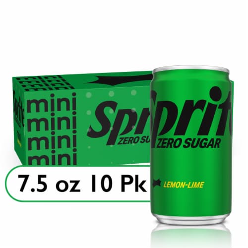 Sprite® Lemon Lime Zero Sugar Caffeine Free Soda Mini Cans Perspective: front
