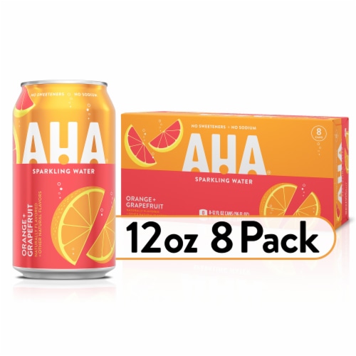 Aha® Orange And Grapefruit Flavored Sparkling Water Cans