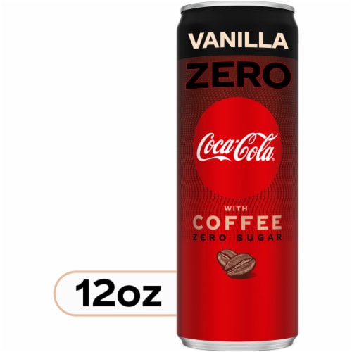 Coca-Cola® With Coffee Zero Sugar Vanilla Soda Can Perspective: front
