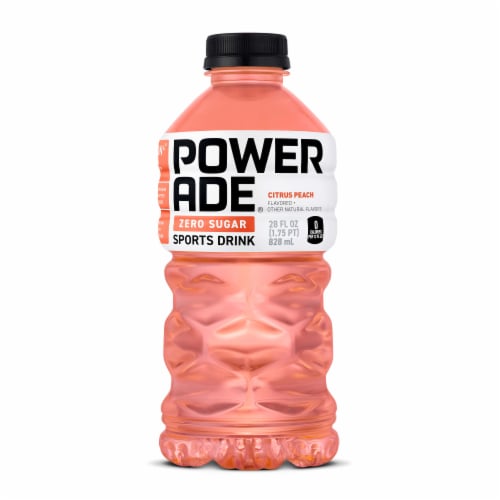Powerade Zero Sugar Citrus Peach Sports Drink Perspective: front