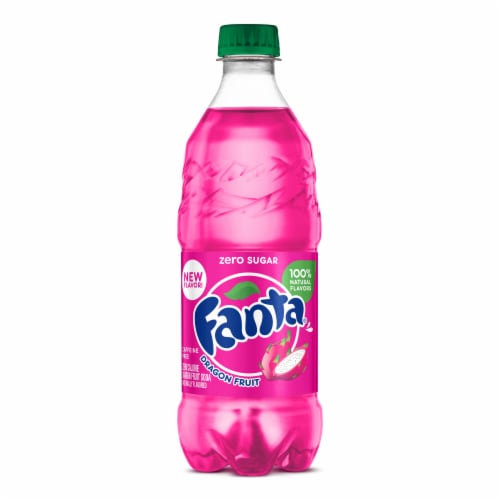 Fanta® Dragonfruit Flavored Caffeine Free Soda Bottle Perspective: front