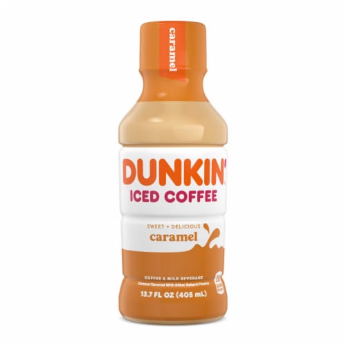 Dunkin'® Caramel Iced Coffee Bottle Perspective: front