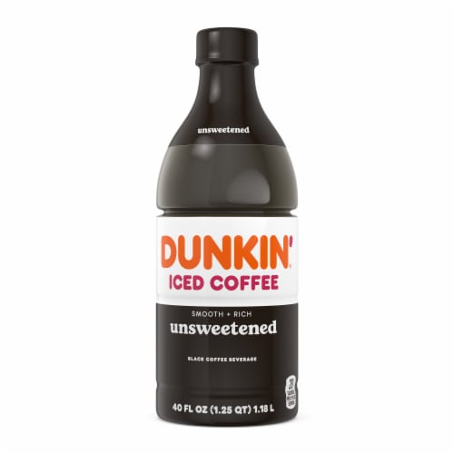 Dunkin'® Unsweetened Iced Coffee Bottle Perspective: front