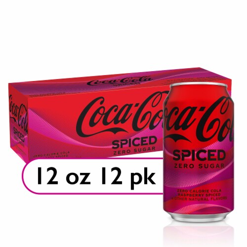 Coca-Cola® Zero Sugar Spiced Raspberry Soda Cans Perspective: front