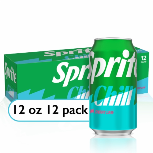 Sprite Chill Cherry Lime Soda Cans Perspective: front