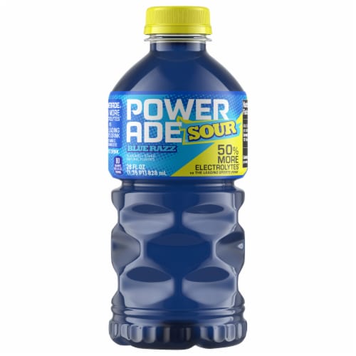 Powerade® Blue Razz Sour Bottle Perspective: front