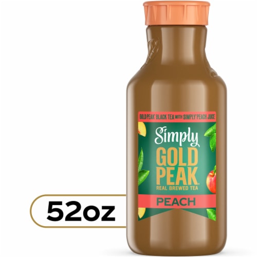 Simply Gold Peak Real Brewed Sweet Tea With Simply Peach Juice Perspective: front