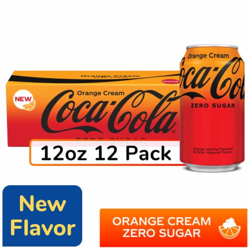 Coca-Cola® Zero Sugar Orange Cream Soda Cans Perspective: front