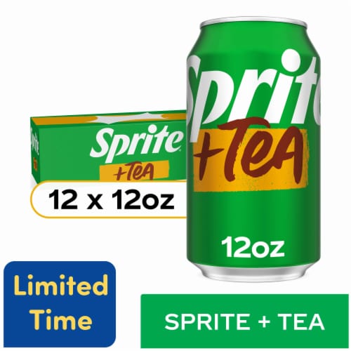 Sprite® + Tea Lemon Lime Caffeine Free Soda Cans Perspective: front