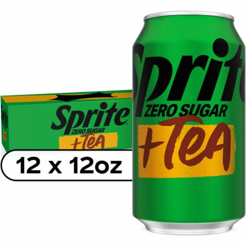 Sprite® + Tea Lemon Lime Zero Sugar Caffeine Free Soda Cans Perspective: front