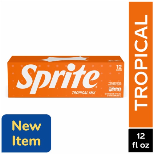 Sprite® Tropical Mix Lemon Lime and Tropical Fruit Caffeine Free Soda Cans Perspective: front