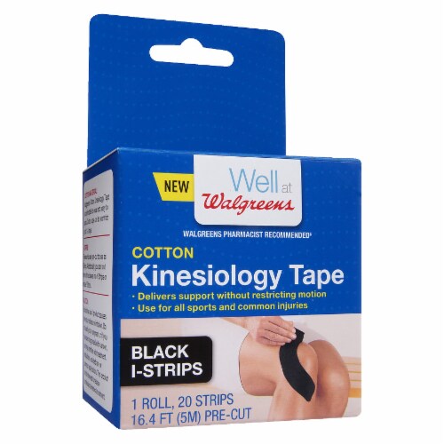 Walgreens Black Cotton Kinesiology Tape IStrips, 20 ct King Soopers