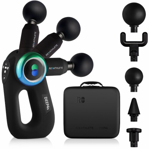 REATHLETE DEEP4S Percussion Therapy Deep Tissue Full Body Handheld Massage Gun Perspective: front