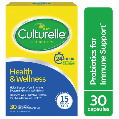Culturelle® Probiotics Health & Wellness Daily Probiotic Supplement Capsules Perspective: front