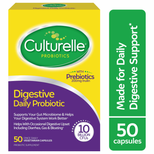 Culturelle® Probiotics Digestive Health Vegetarian Capsules Perspective: front