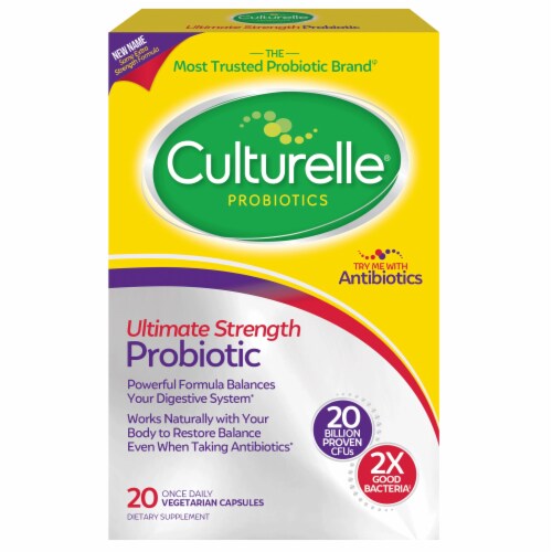 Culturelle® Extra Strength Digestive Health Probiotic Capsules Perspective: front