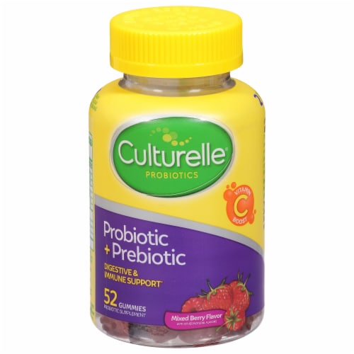 Culturelle® Mixed Berry Probiotic+Preboitoc Gummies Perspective: front
