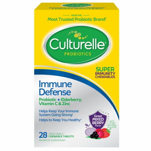Culturelle® Immune Defense Mixed Berry Flavor Chewable Tablets Perspective: front