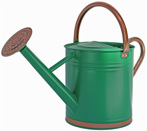 Gardener's Select W3005CT-HG-4 7L Hunter Green Watering Can W/ Copper Accents Perspective: front
