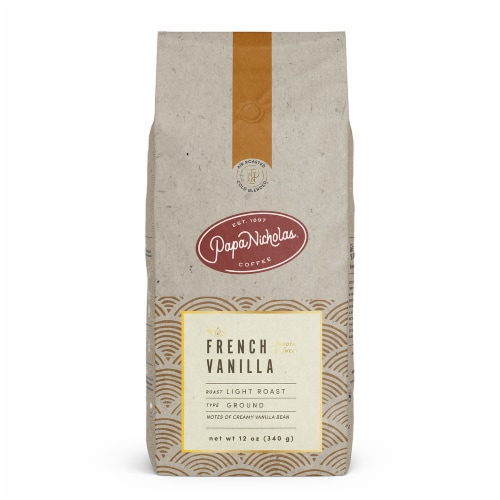 Papa Nicholas® French Vanilla Light Roast Ground Coffee Perspective: front