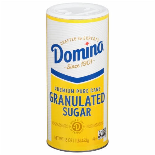 Domino Premium Pure Cane Granulated Sugar 1 lb Canister Perspective: front