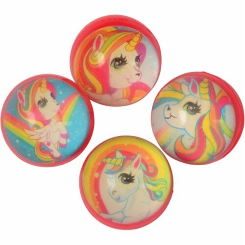 US Toy 4562 32 mm Unicorn Bounce Balls - Pack of 12 Perspective: front