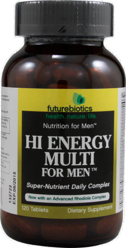 Futurebiotics High Energy Multi For Men Super-Nutrient Daily Complex Tablets Perspective: front