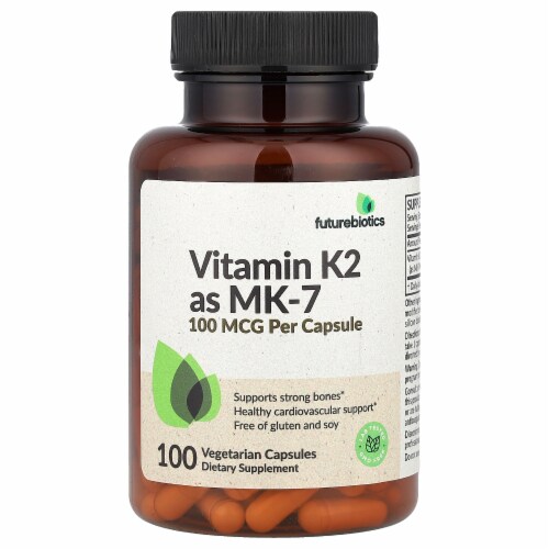 Futurebiotics Vitamin K2 as MK-7 100 mcg - 100 Vegetarian Capsules, 100 ...