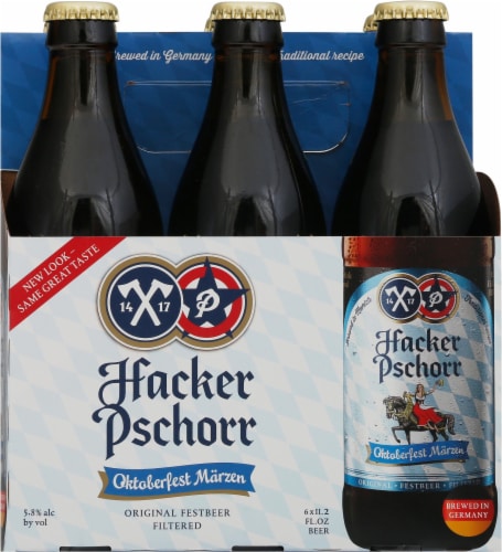 Hacker Pschorr Oktoberfest Marzen Beer Perspective: front