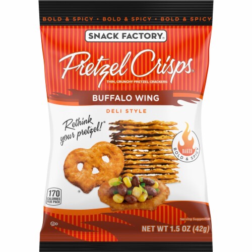 Snack Factory Pretzel Crisps Buffalo Wing Individual Snack Pack Perspective: front