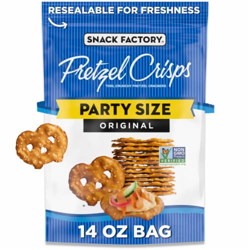 Snack Factory Original Pretzel Crisps Non-Gmo Perspective: front