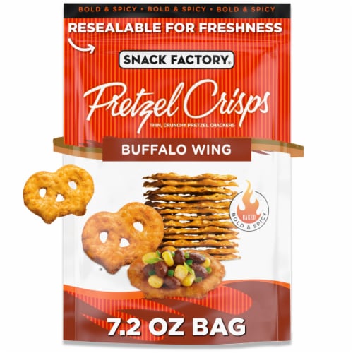 Snack Factory Buffalo Wing Pretzel Crisps Perspective: front