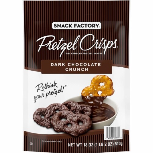 Snack Factory Pretzel Crisps, Dark Chocolate Crunch (18 Ounce), 1