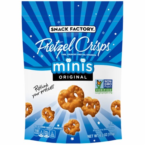 Snack Factory Minis Original Pretzel Crisps, 6.2 Ounce -- 12 per case Perspective: front