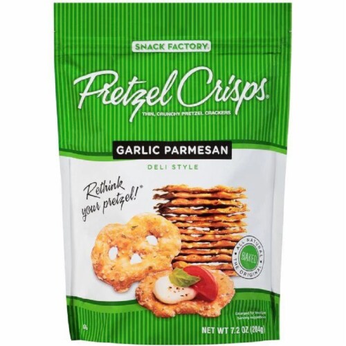 Pretzel Crisps Garlic Parmesan Deli Style Pretzel Crackers, 127.2 oz