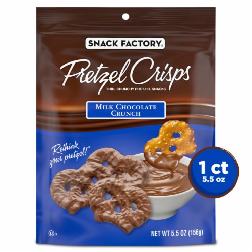 Snack Factory Pretzel Crisps Milk Chocolate Covered Pretzels Perspective: front