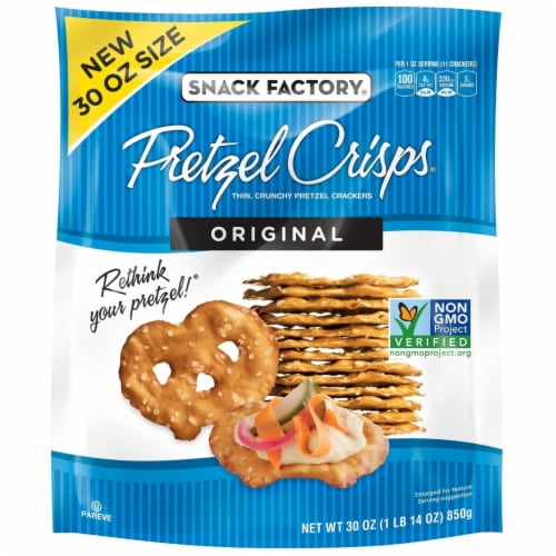 Snack Factory Pretzel Crisps Original (30 Ounce) Perspective: front