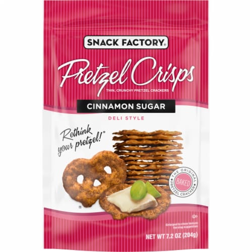 Snack Factory Pretzel Crisps Cinnamon Sugar Perspective: front