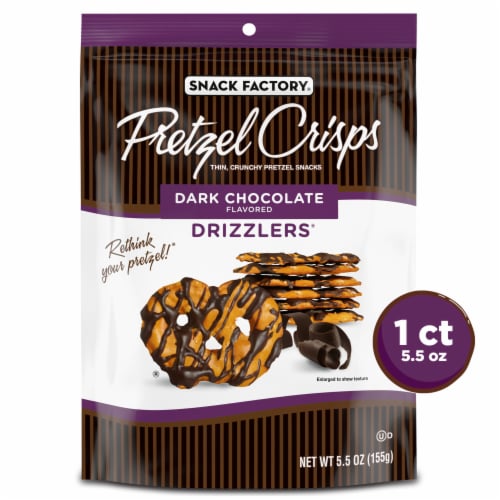 Snack Factory® Dark Chocolate Drizzlers Pretzel Crisps Perspective: front