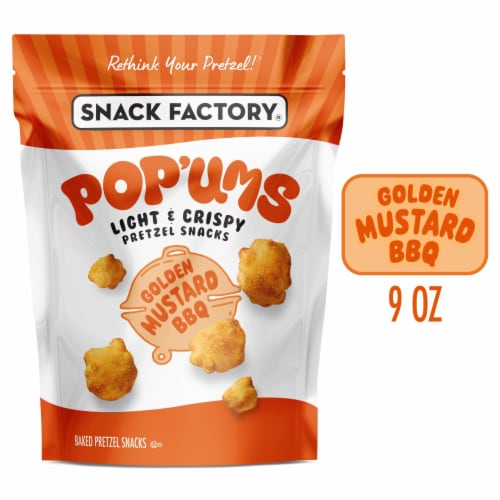 Snack Factory® Pop'ums Golden Mustard BBQ Pretzels Perspective: front
