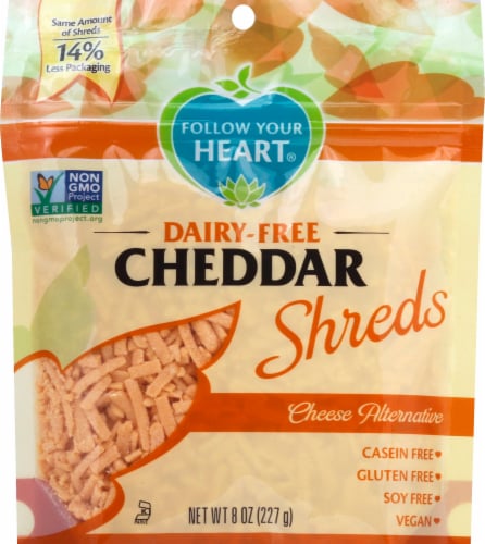 Follow Your Heart Vegan Gormet Cheddar Cheese Alternative Shreds Perspective: front