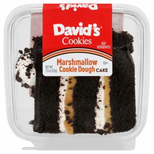 David's Cookies Marshmallow Cookie Dough Cake Slice Perspective: front