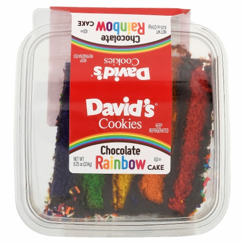 David's Cookies Chocolate Rainbow Cake Slice Perspective: front