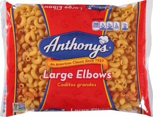 Anthony's Large Elbow Macaroni Pasta Perspective: front