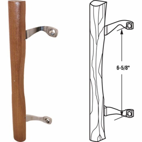 Prime-Line Wood Sliding Patio Door Pull Perspective: front