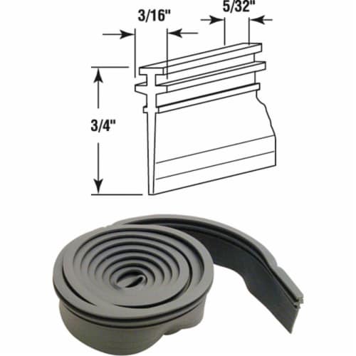 H Frameless  Shower Door Bottom Seal Prime-Line  3.75 in W x 5.4 in 