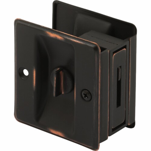 Prime-Line Bronze Pocket Door Privacy Lock Perspective: front