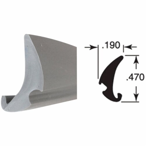 Prime-Line .190 x .470 x 200 Ft. Glass Glazing Spline P7777 Perspective: front