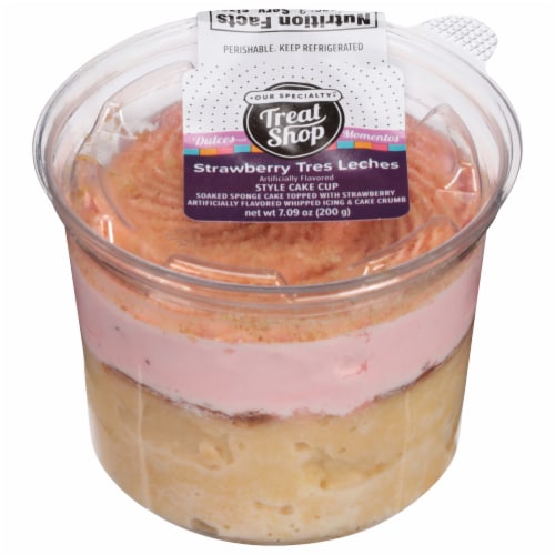 Our Specialty Treat Shop Strawberry Tres Leches Style Cake Perspective: front